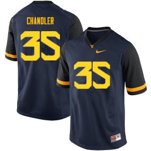 Men's West Virginia Mountaineers NCAA #35 Josh Chandler Navy Authentic Nike Stitched College Football Jersey EM15L27JN
